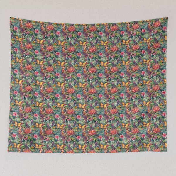 Item preview, Colourful Watercolour Tropical Flora Seamless Pattern inspired by South Pacific designed and sold by lolomastudio.