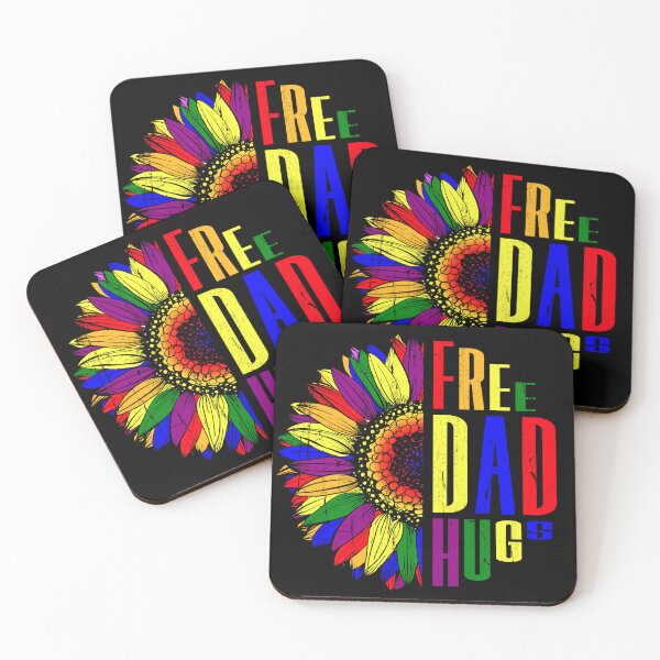 Item preview, Free Dad Hugs LGBT Gay Pride Flag  designed and sold by RosannaArt.