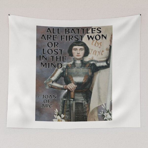 Item preview, Radical Feminist Quote - Joan of Arc - All Battles Are First Won Or Lost In The Mind designed and sold by LethalPixieDust.