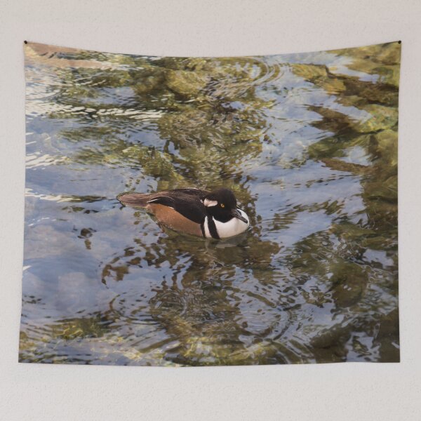 Item preview, Cute Hooded Merganser Duck on Silky Ripples designed and sold by Georgia Mizuleva.