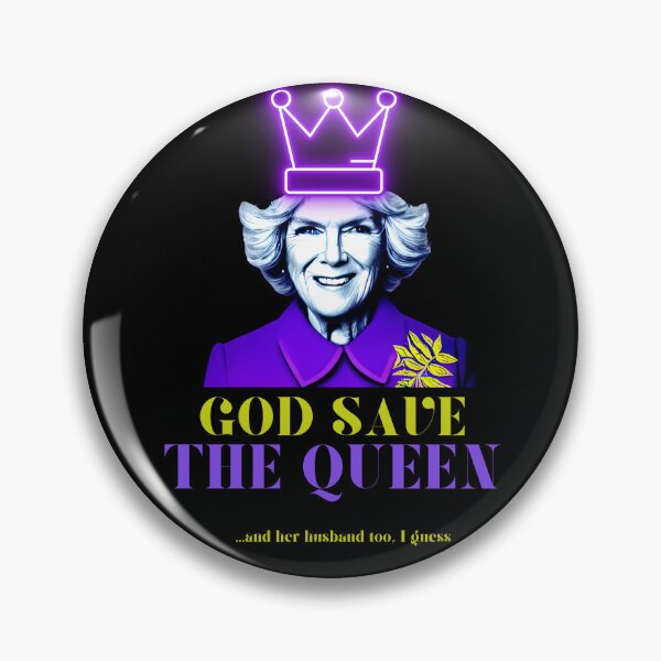 Item preview, Queen Camilla Coronation God Save the Queen and her husband King Charles III Pop Art  designed and sold by RoyalRepublics.