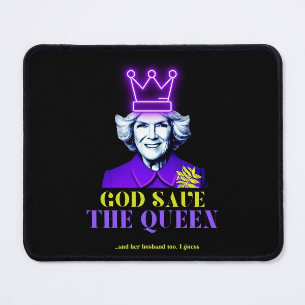 Item preview, Queen Camilla Coronation God Save the Queen and her husband King Charles III Pop Art designed and sold by RoyalRepublics.