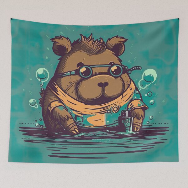 Item preview, Cute Bubblepunk Capybara designed and sold by Hibiskusmond.