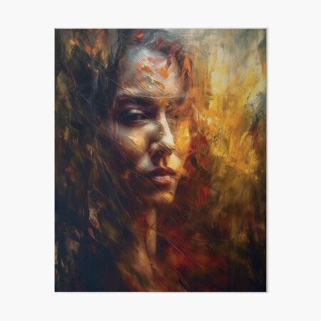 Wall Art Print, Expressive Woman face in Oil Painting, Abstract Portrait