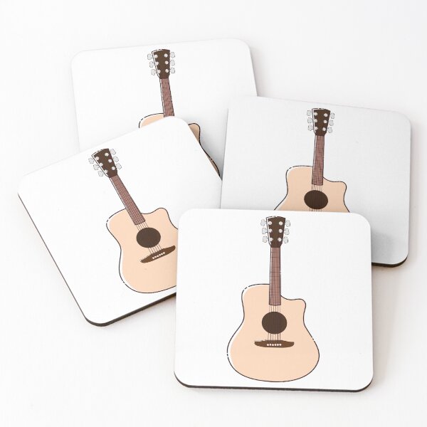 Item preview, Cute and Aesthetic Cartoon Acoustic Guitar designed and sold by Rei-illustrates.