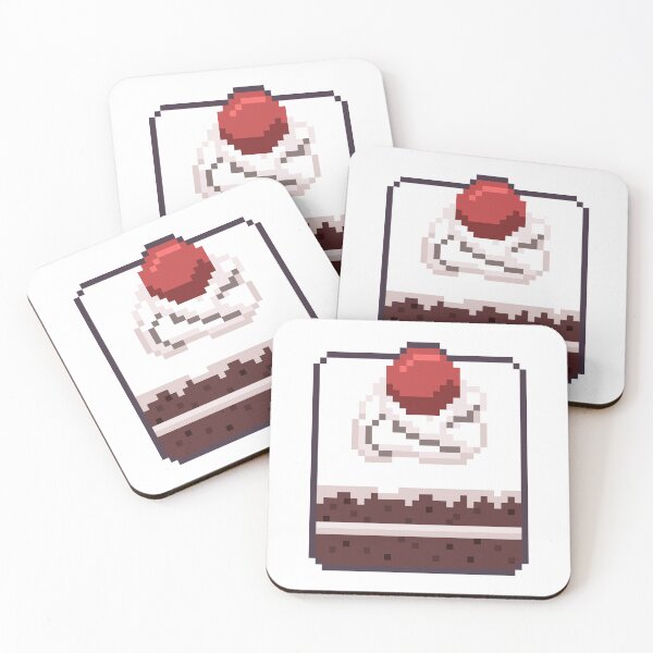 Item preview, Chocolate Cake with Vanilla Cream and Cherry Top Pixel Art designed and sold by Pixelification.