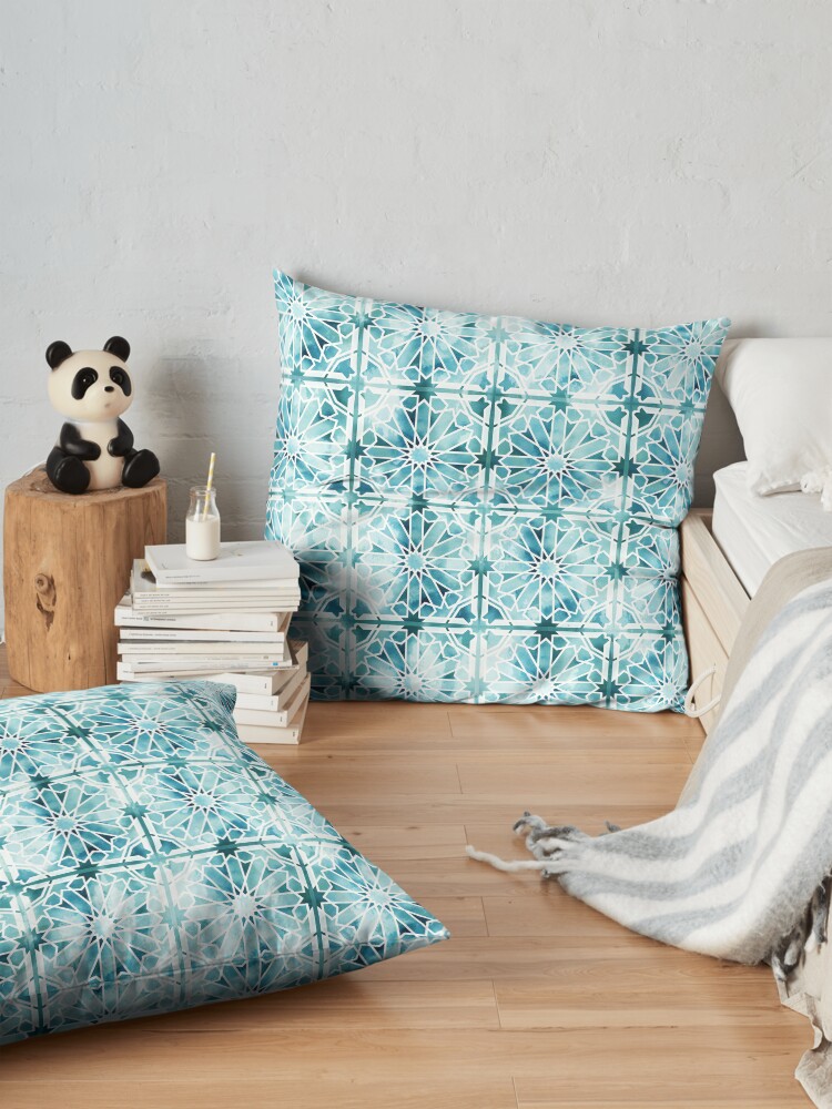 Alternate view of Moroccan ceramic pattern Floor Pillow