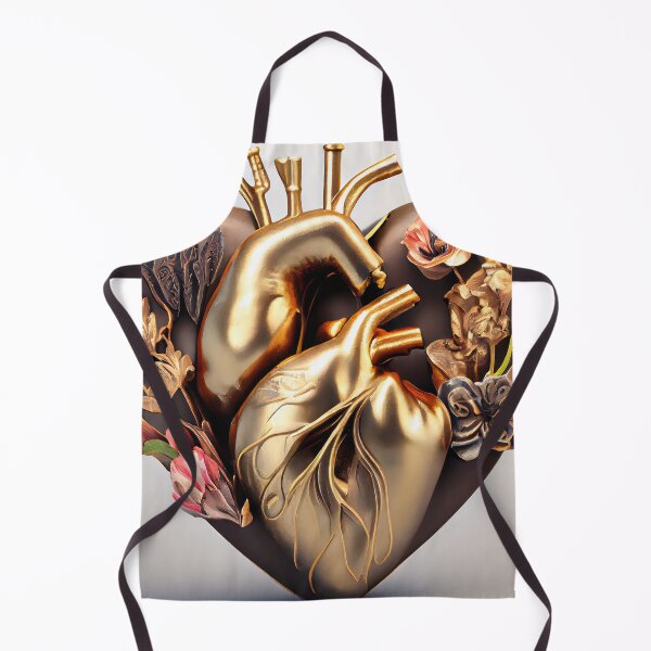 Item preview, Blooming anatomical human golden heart designed and sold by anytka.
