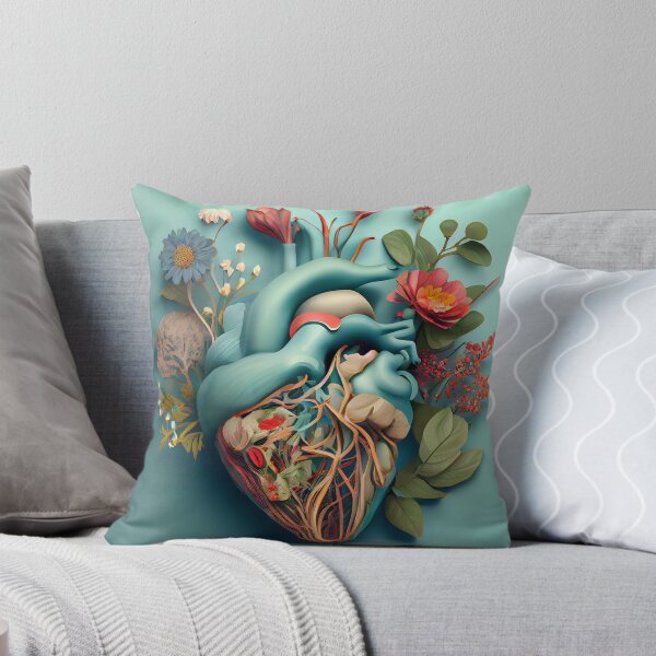 Item preview, Blooming anatomical human golden heart, illustration designed and sold by anytka.