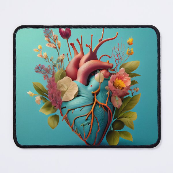 Item preview, Blooming anatomical human golden heart, illustration designed and sold by anytka.