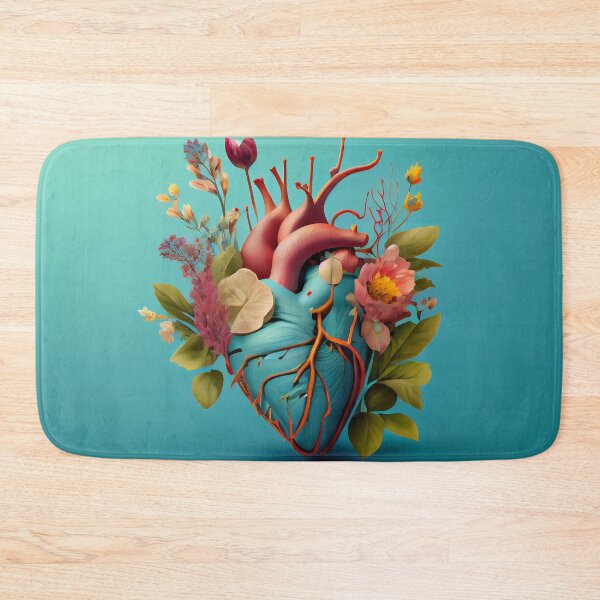 Item preview, Blooming anatomical human golden heart, illustration designed and sold by anytka.
