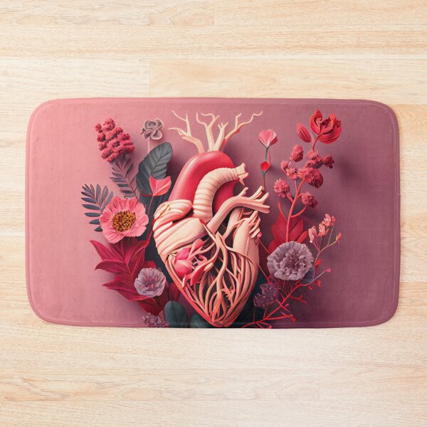 Item preview, Blooming anatomical human golden heart, illustration designed and sold by anytka.