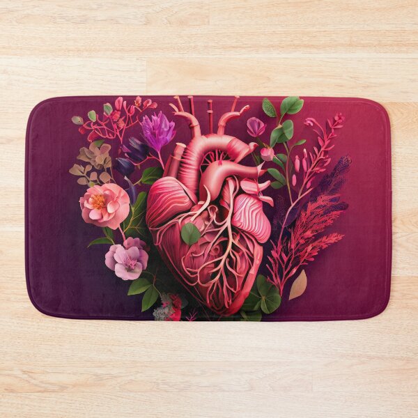 Item preview, Blooming anatomical human golden heart, illustration designed and sold by anytka.
