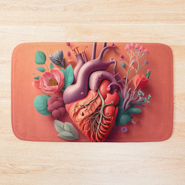 Item preview, Blooming anatomical human golden heart, illustration designed and sold by anytka.