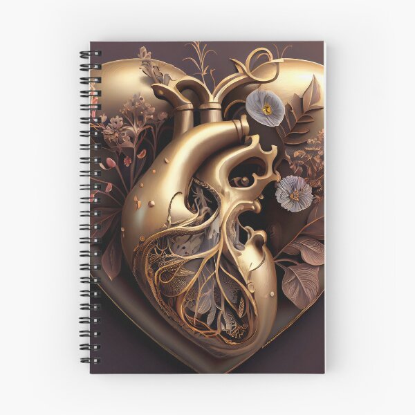 Item preview, Blooming anatomical human golden heart designed and sold by anytka.