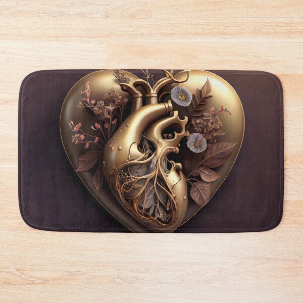 Item preview, Blooming anatomical human golden heart designed and sold by anytka.