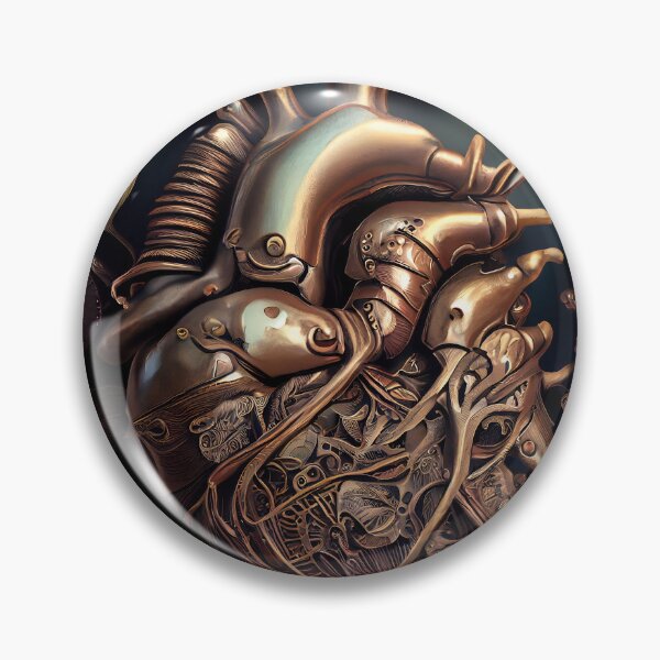 Item preview, Blooming anatomical human golden heart designed and sold by anytka.