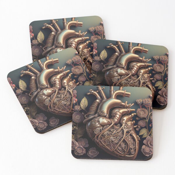 Item preview, Blooming anatomical human golden heart designed and sold by anytka.