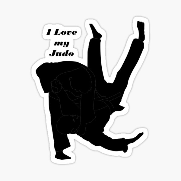 Sticker for Sale avec l'œuvre « Funny Judo Evolution, Judoka avec Judogi  bleu le cadeau parfait pour un amateur de judo » de l'artiste Click-Like