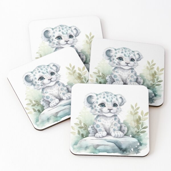 Item preview, Snowy Snuggles: Adorable Snow Leopard Showcase designed and sold by NorthFoxGraphic.