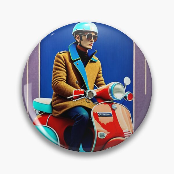 Item preview, Original Colourful Pop Art Painting of a Girl on a Scooter designed and sold by KALEIDOSCOPE UK.