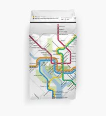 Washington Metro Map - United States Duvet Cover