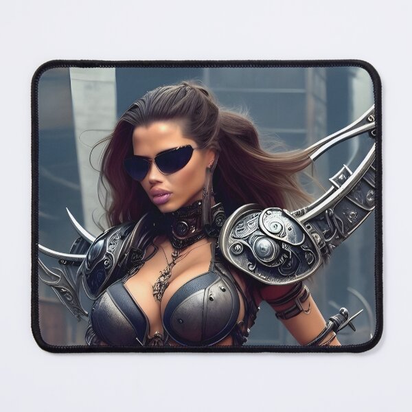 Item preview, Dystopic warrior woman ready for battle designed and sold by magikman65.