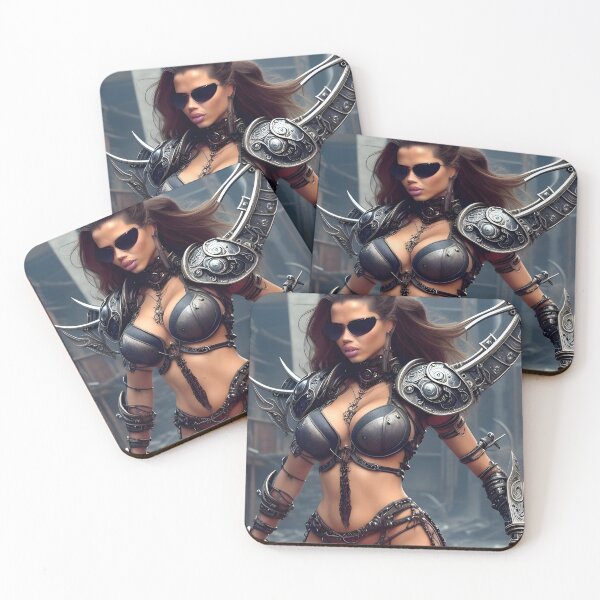 Item preview, Dystopic warrior woman ready for battle designed and sold by magikman65.