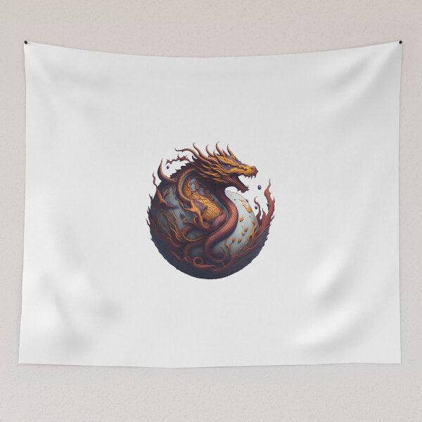 Item preview, Reborn Dragon, Fantasy Art, White&Orange Dragon designed and sold by Skyluxdesign.