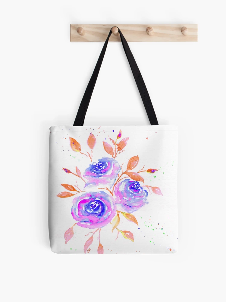 Thumbnail 1 of 2, Tote Bag, Blue Roses designed and sold by CatandColours.