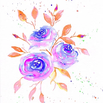 Artwork thumbnail, Blue Roses by CatandColours