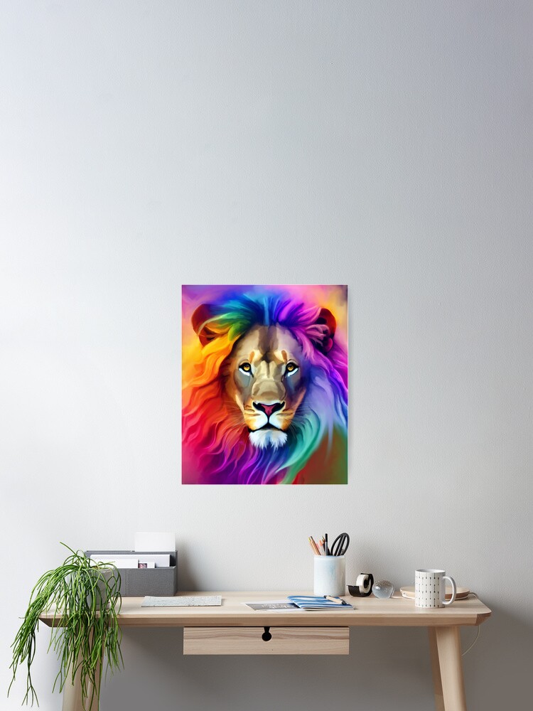 タンポポライオン原画Japanese pop art Geometric lion vector art | Premium AI-generated vector