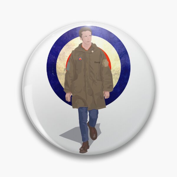 Item preview, Mod Scooter Man with Vintage Target and Badges designed and sold by KALEIDOSCOPE UK.