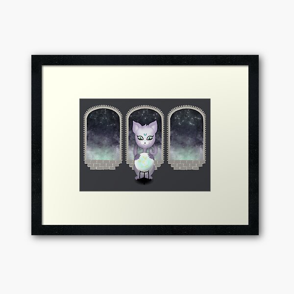 Mystic Miku | Crystal Ball & Zodiac | Dark Grey Framed Art Print