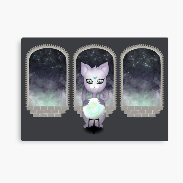 Mystic Miku | Crystal Ball & Zodiac | Dark Grey Canvas Print