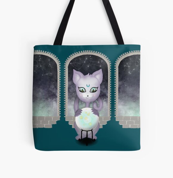 Mystic Miku | Crystal Ball & Zodiac | Teal All Over Print Tote Bag