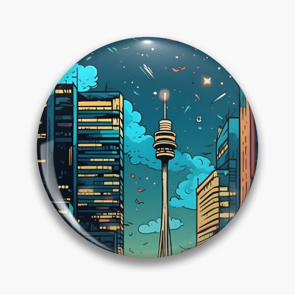 Item preview, Comic Art Of Sydney At Night designed and sold by StickeryPickery.