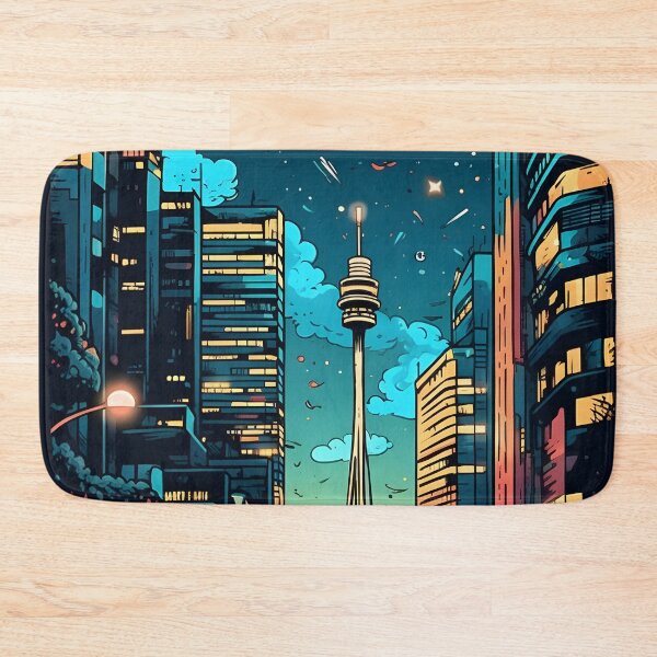 Item preview, Comic Art Of Sydney At Night designed and sold by StickeryPickery.