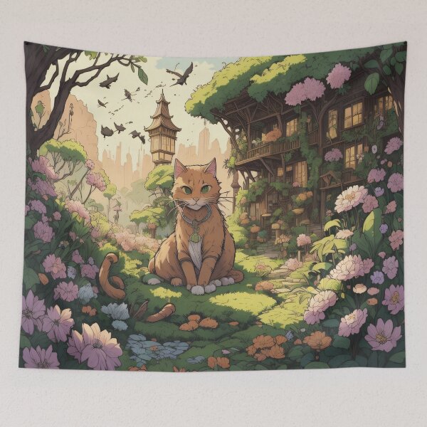 Item preview, Cat Miaw in the Garden designed and sold by shadowartsss.