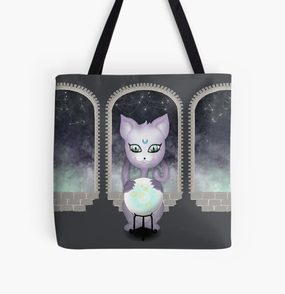 Mystic Miku | Crystal Ball & Zodiac | Dark Grey All Over Print Tote Bag