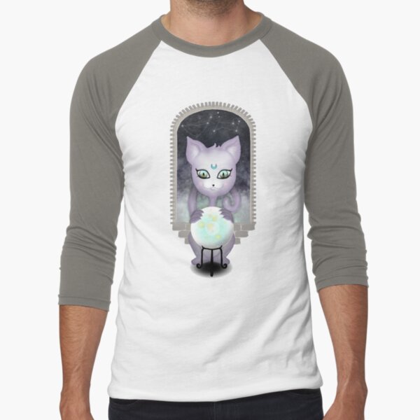 Mystic Miku | Crystal Ball & Zodiac | Dark Grey Baseball ¾ Sleeve T-Shirt