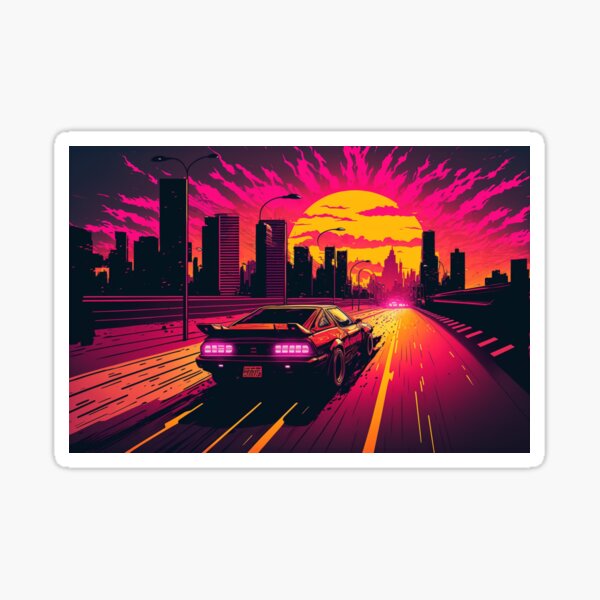 Synthwave Car Sticker