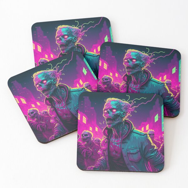 Item preview, Zomboid Retro Zombie Horde Neon designed and sold by Nightarcade.