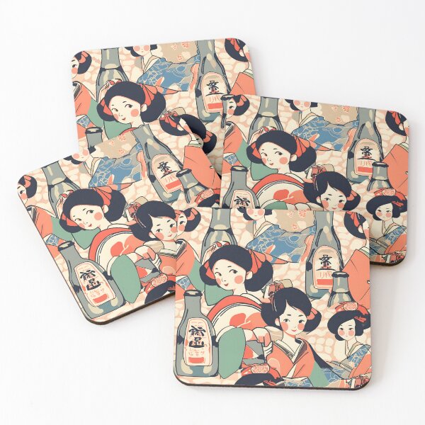 Item preview, Retro Japanese Geisha and Sake designed and sold by Studio Bankai.
