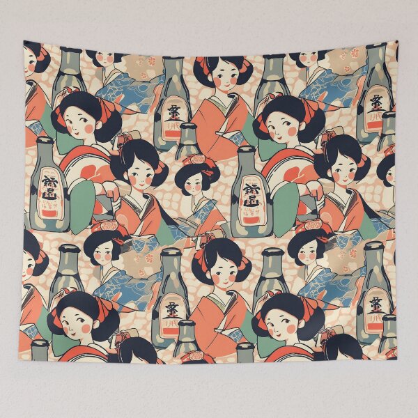 Item preview, Retro Japanese Geisha and Sake designed and sold by Studio Bankai.
