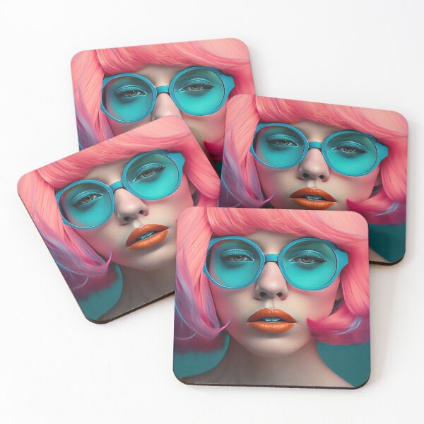 Item preview, Colorful Modernity: A Confident Woman in Fashionable Glasses. designed and sold by Retro Type.