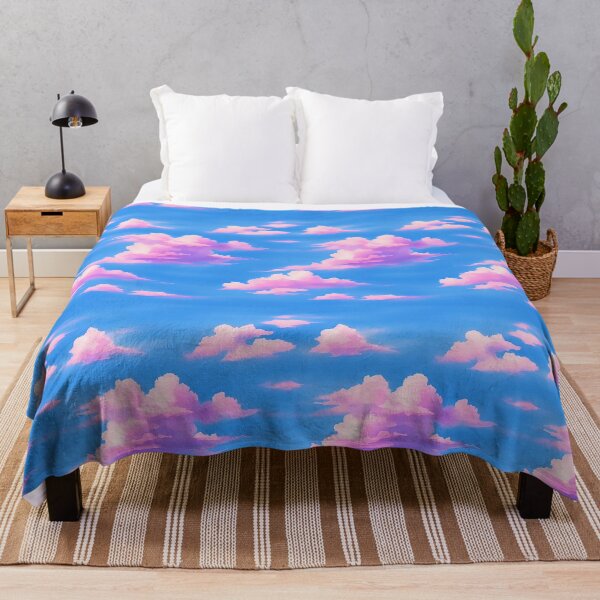 Item preview, Pink Clouds in the Sky Seamless Pattern, Watercolor, muted pastel colors designed and sold by Girly-Universe.