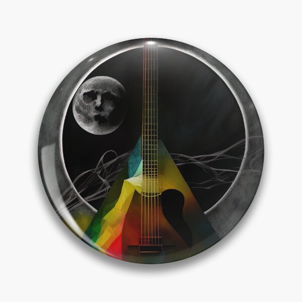 Item preview, Psychedelic illustration of "The Dark Side of The Moon" Triangle Shaped Guitar designed and sold by M0thergoose.