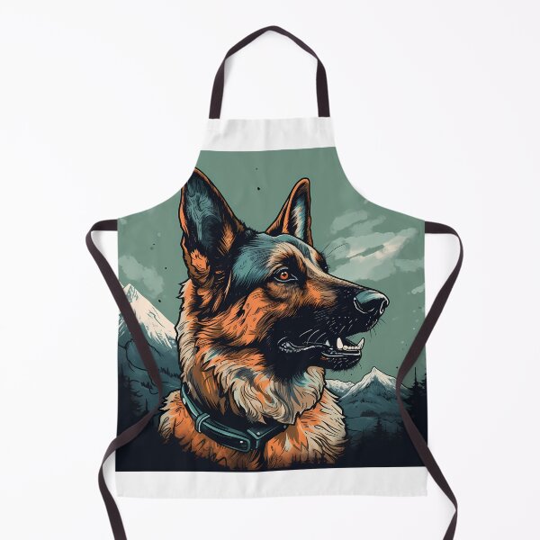 Item preview, German shepherd in alpine landscape graphic designed and sold by WorldsofPosters.