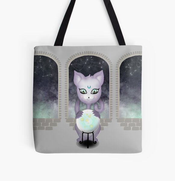 Mystic Miku | Crystal Ball & Zodiac | Light Grey All Over Print Tote Bag